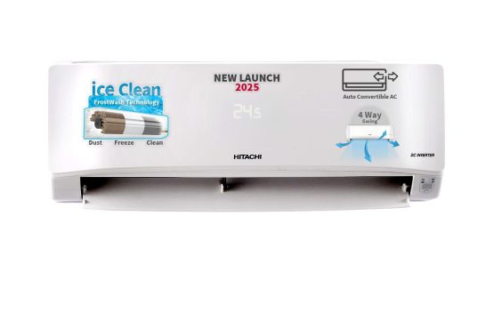 Hitachi 1 Ton Class 5 Star Xpandable+ Inverter Split AC (100% Copper, 4-Way Swing, ice Clean, Dust Filter, 5400STXL RAS.G512PCBIBT, White)