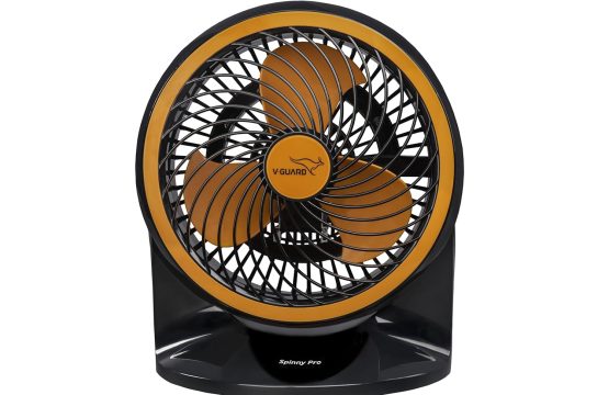 V-Guard Multi Purpose Spinny Pro Personal Fan | Table Cum Wall Fan | 353 m³/min Air Delivery | 2100 RPM | Compact and Powerful | (Orange Black) | 2- Year Warranty